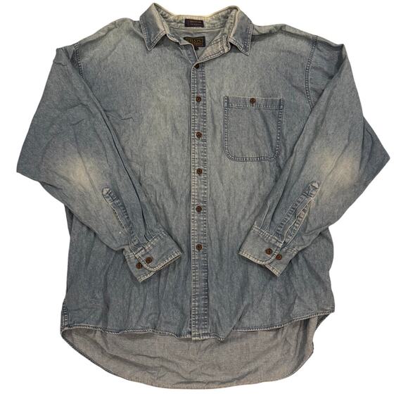 Chaps Ralph Lauren Other - Vintage Chaps Ralph Lauren Men's 17.5 34/35 Blue Denim Chambray Button Shirt GUC